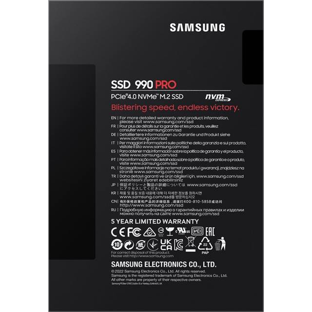 Samsung SSD 990 PRO M.2 2280 NVMe 2000 GB