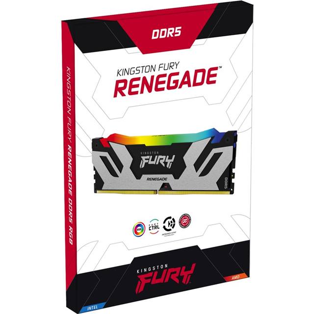 Kingston Fury Renegade RGB, DDR5, 32GB (2 x 16GB), 6800MHz - silber