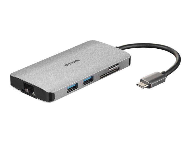 D-Link Station d'accueil DUB-M810 USB/HDMI/RJ45/lecteur de carte/chargeur USB-C