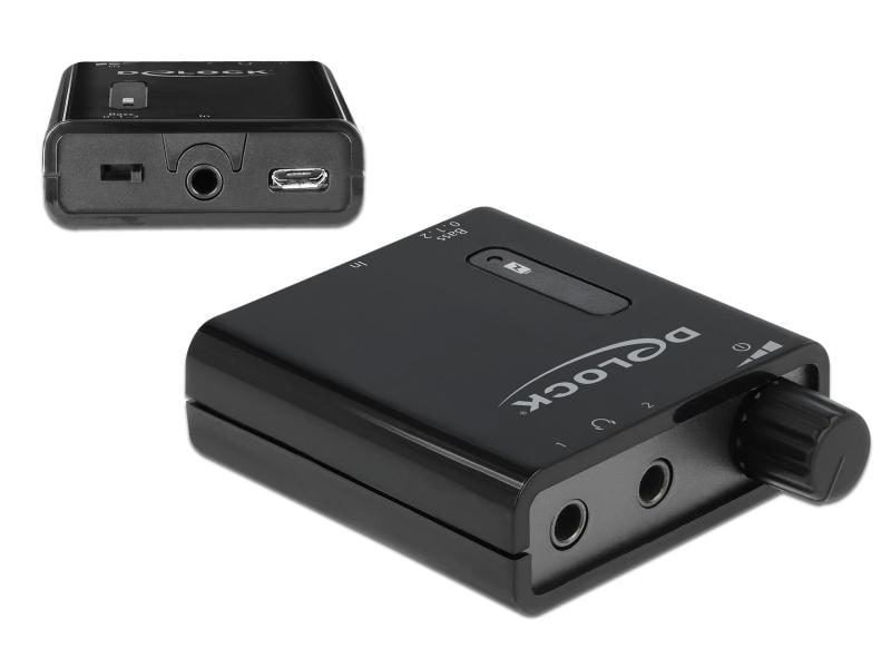 Delock Amplificateur d’écouteurs 3.5 mm Stereo, BassBoost portable, batterie