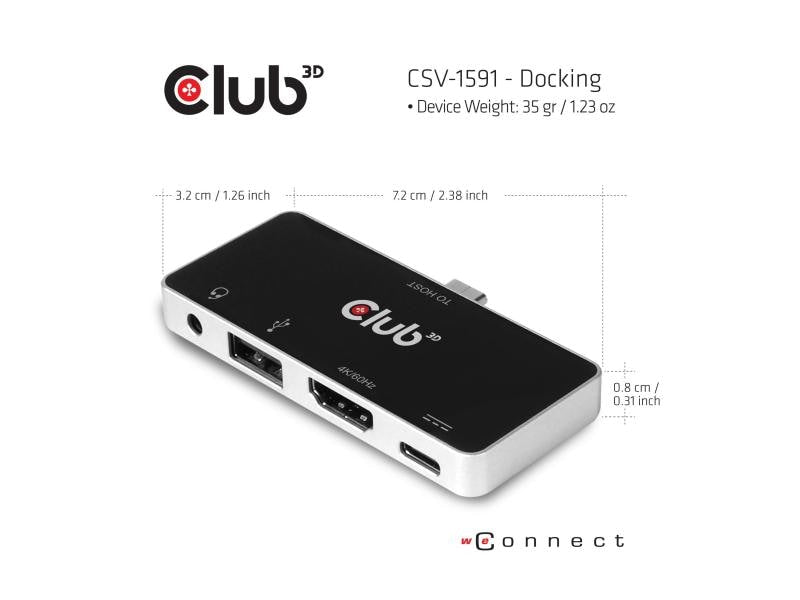 Club 3D Dockingstation CSV-1591 4-in-1 USB 3.1 Typ C 4K60 Hz