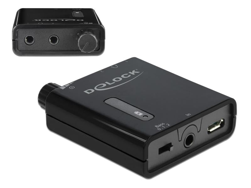 Delock Amplificateur d’écouteurs 3.5 mm Stereo, BassBoost portable, batterie