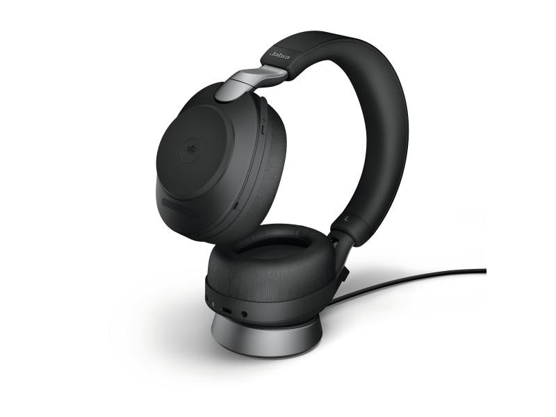 Jabra Headset Evolve2 85 Duo MS Schwarz, USB-A, inkl. Ladestation