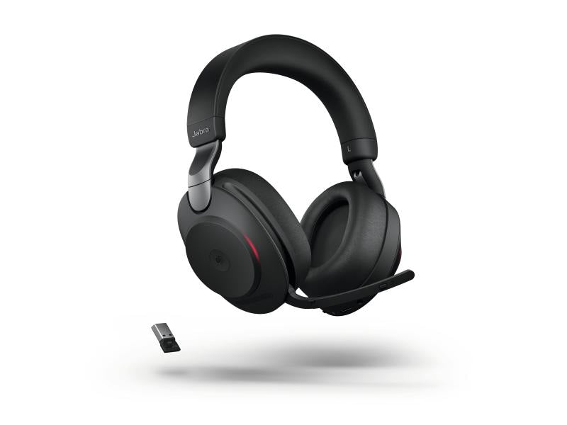 Jabra Écouteurs Evolve2 85 Duo MS Noir, USB-A, avec station de chargement