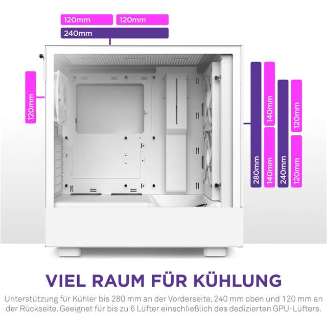 NZXT Boîtier d’ordinateur H5 Flow RGB Blanc mat