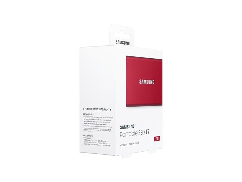 Samsung Externe SSD Portable T7 Non-Touch, 1000 GB, Rot