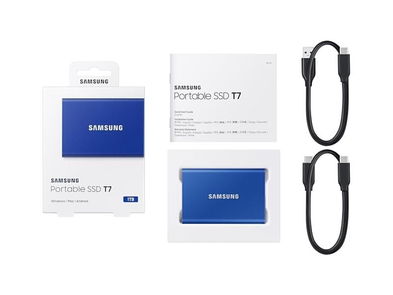 Samsung Disque SSD Externe Portable T7 Non-Touch, 1000 Go, Indigo