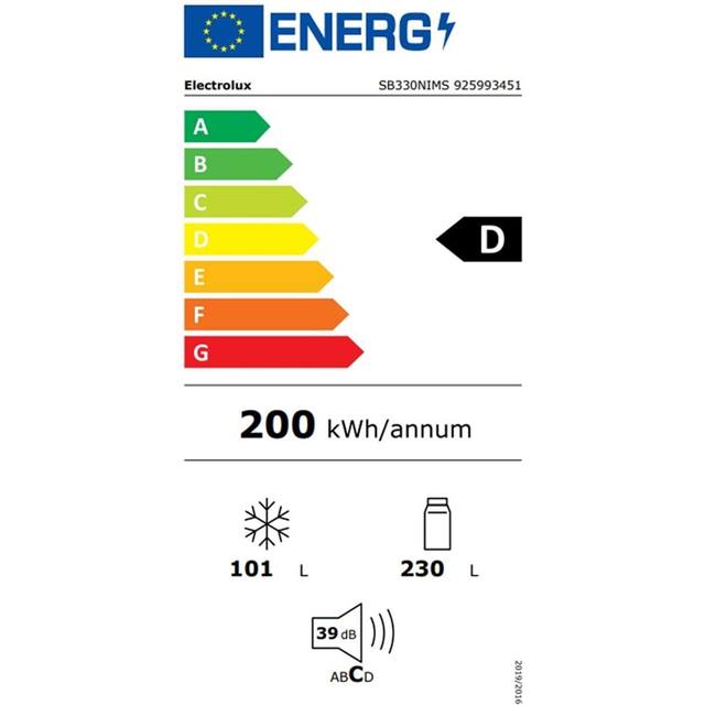 Electrolux Réfrigérateur congélateur SB330NIMS Noir