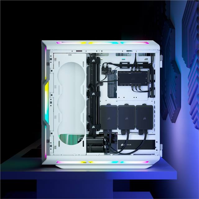 Corsair Boîtier d’ordinateur iCUE 5000T RGB Blanc