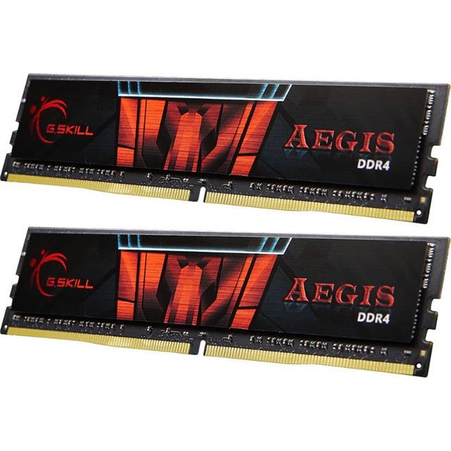 G.Skill Aegis, DDR4, 16 Go (2 x 8 Go), 3200 MHz - noir/rouge