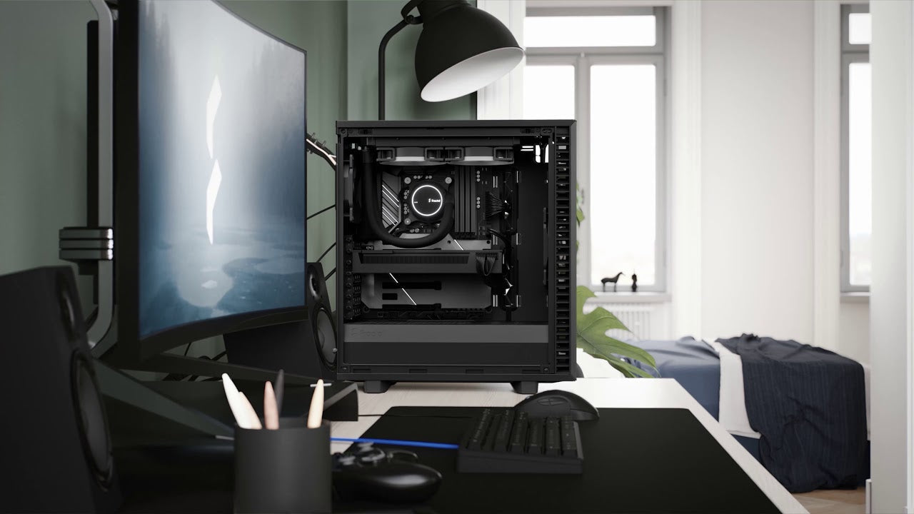 Fractal Design PC-Gehäuse Define 7 Compact Dark TG Schwarz