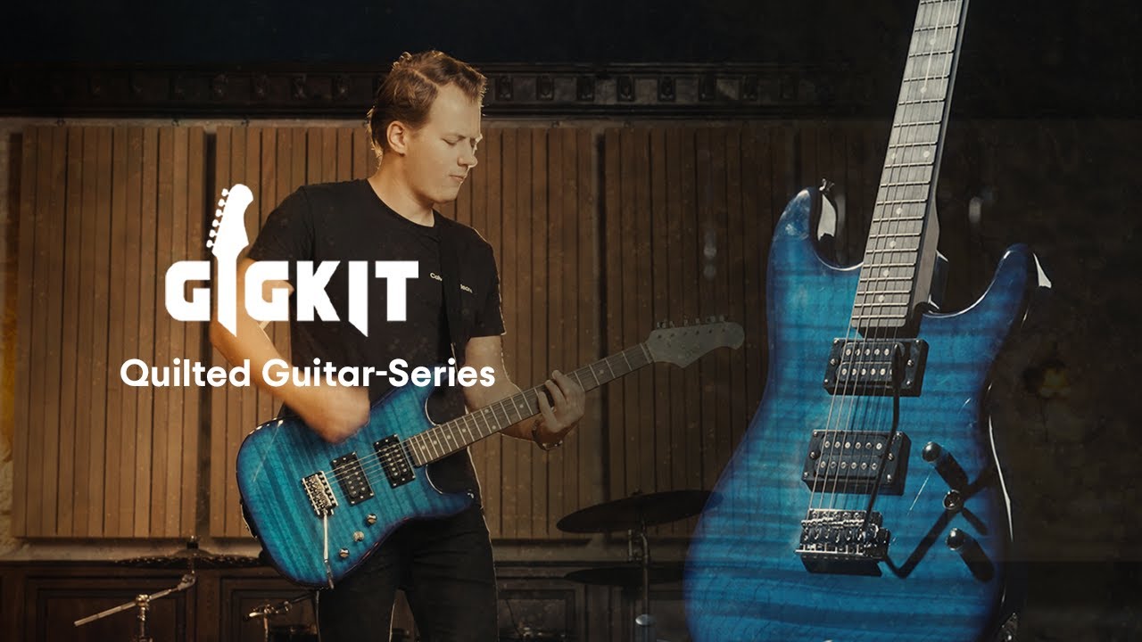 MAX Guitare électrique GigKit Quilted Style bleu