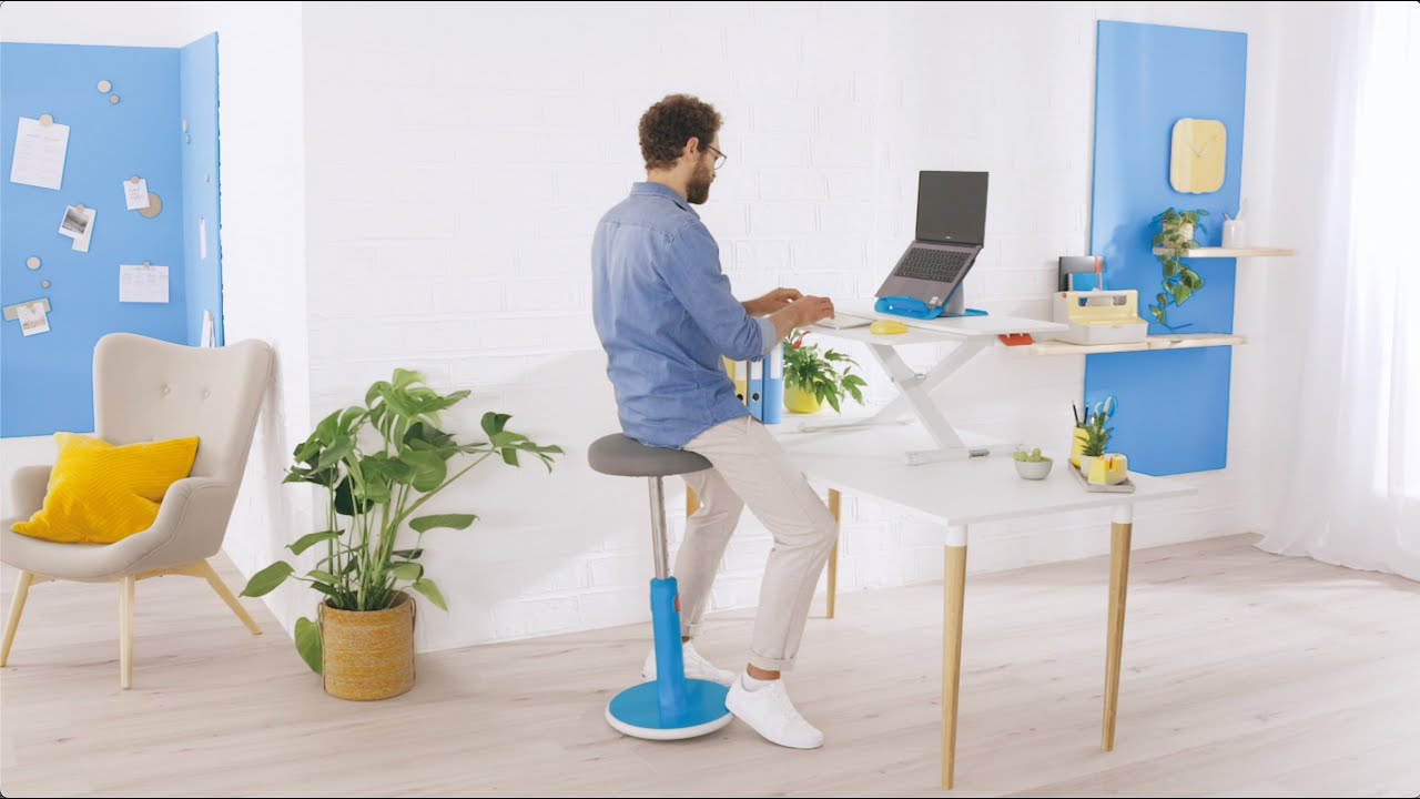 Leitz Ergo Cosy Siège actif et tabouret debout jaune